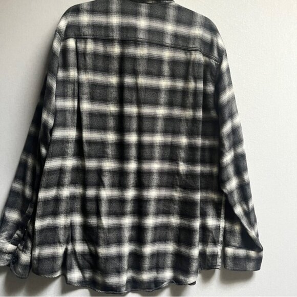 Pladra cotton black white plaid Flannel button up shirt Sz 2X - Picture 2 of 9